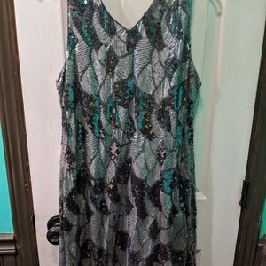 Silver sequin cocktail dress